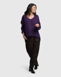 Women Alembika Sweaters & Cardigans<Siesta Oversized Sweater, Purple