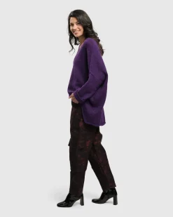 Women Alembika Sweaters & Cardigans<Siesta Oversized Sweater, Purple
