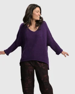 Women Alembika Sweaters & Cardigans<Siesta Oversized Sweater, Purple