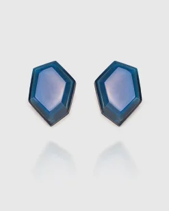 Women Alembika Accessories<Sky Faceted Clip Earrings, Blue