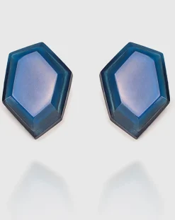 Women Alembika Accessories<Sky Faceted Clip Earrings, Blue