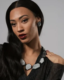 Women Alembika Accessories<Smoke Faceted Clip Earrings, Starlight