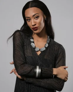 Women Alembika Accessories<Smoke Faceted Clip Earrings, Starlight