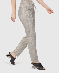 Women Alembika Pants & Skirts<Snake Iconic Stretch Jeans, Ecru