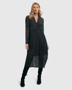 Women Alembika Plus<Soft Chiffon Cocoon Dress, Pewter