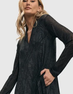 Women Alembika Plus<Soft Chiffon Cocoon Dress, Pewter
