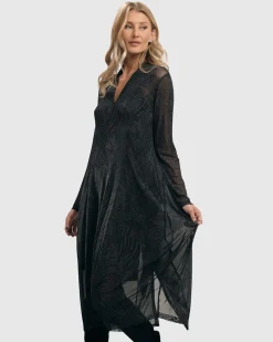 Women Alembika Plus<Soft Chiffon Cocoon Dress, Pewter