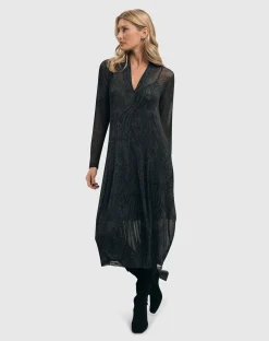 Women Alembika Plus<Soft Chiffon Cocoon Dress, Pewter