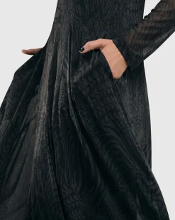 Women Alembika Dresses<Soft Chiffon Cocoon Dress, Pewter
