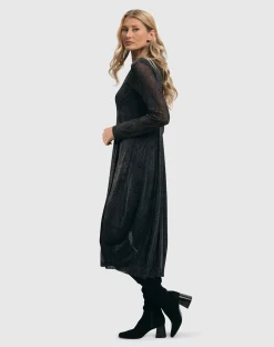 Women Alembika Dresses<Soft Chiffon Cocoon Dress, Pewter