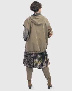 Women Alembika Plus<Soft Twill Drawstring Vest, Khaki