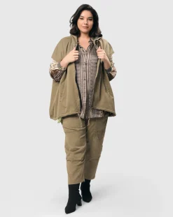 Women Alembika Jackets<Soft Twill Drawstring Vest, Khaki