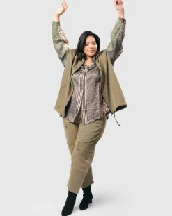 Women Alembika Jackets<Soft Twill Drawstring Vest, Khaki