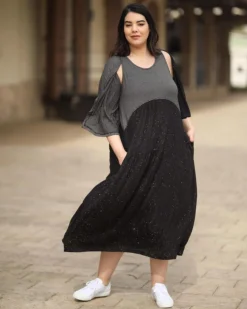 Women Alembika Dresses<Sprinkle Crinkle Tank Dress, Black