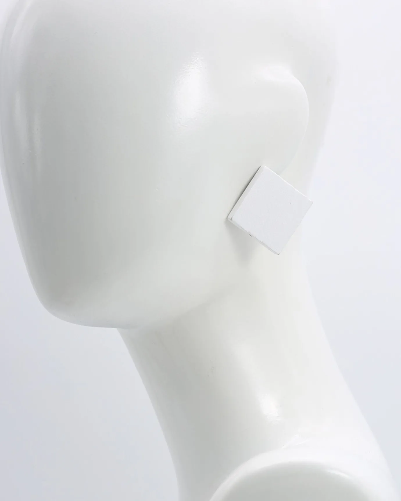 Women Alembika Accessories<Square Wood Earrings, White