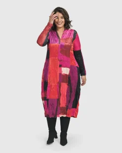 Women Alembika Dresses<Sunset Strip Cocoon Dress, Magenta