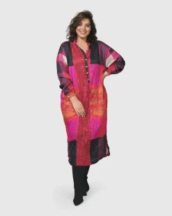 Women Alembika Dresses<Sunset Strip Shirt Dress, Magenta