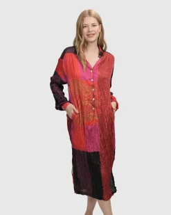 Women Alembika Dresses<Sunset Strip Shirt Dress, Magenta