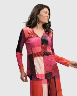 Women Alembika Tops & Tunics<Sunset Strip V Neck Pullover, Magenta