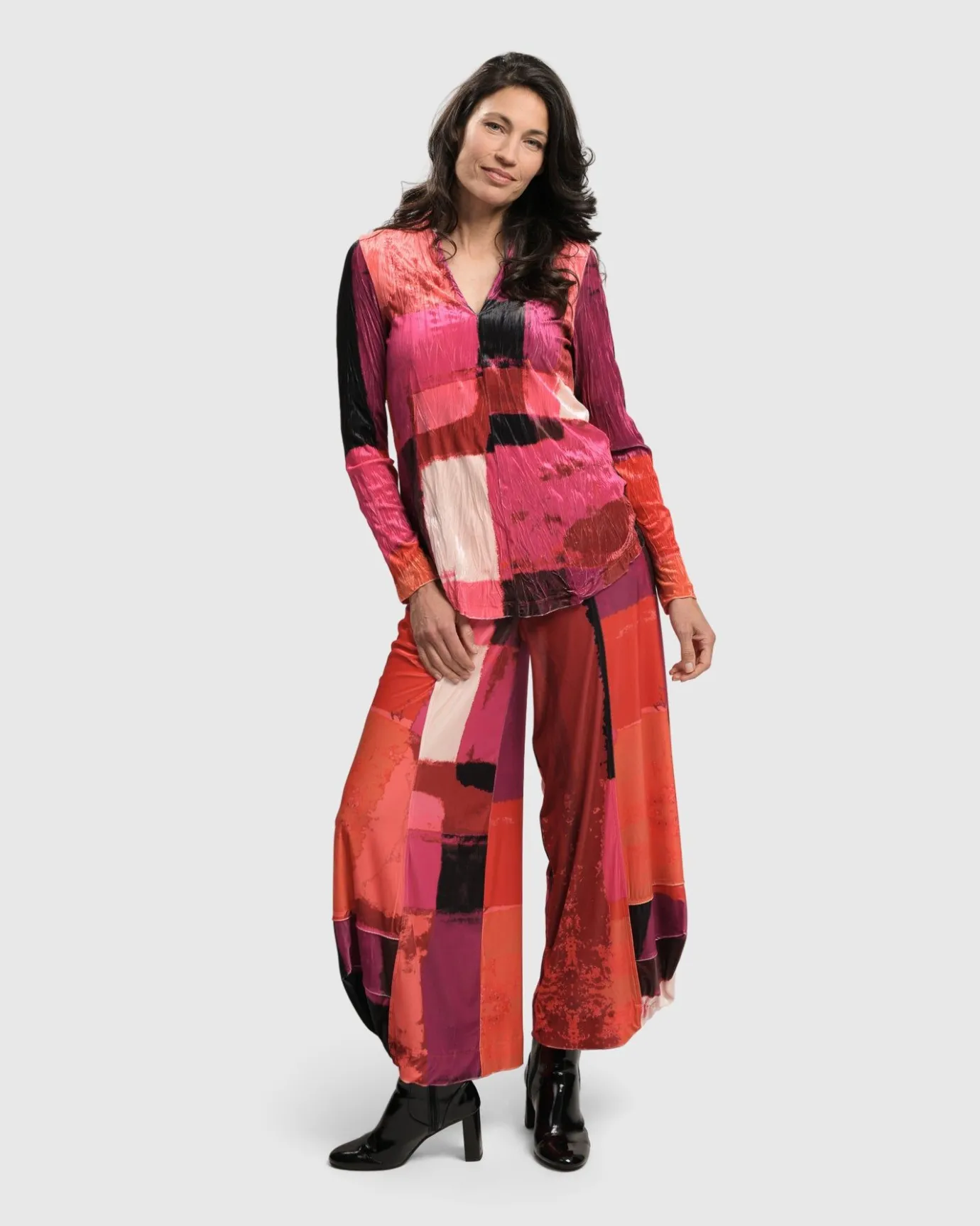Women Alembika Tops & Tunics<Sunset Strip V Neck Pullover, Magenta