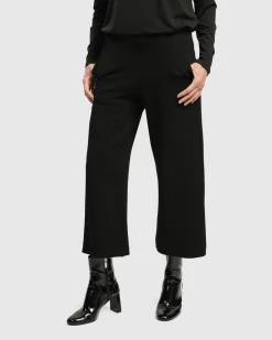 Women Alembika Pants & Skirts<Superb Waffle Weave Ankle Pants, Black