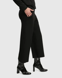 Women Alembika Pants & Skirts<Superb Waffle Weave Ankle Pants, Black