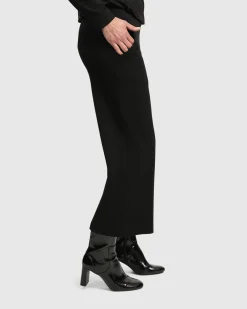 Women Alembika Pants & Skirts<Superb Waffle Weave Ankle Pants, Black