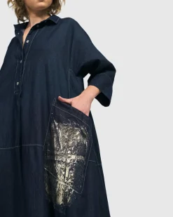 Women Alembika Dresses<Tacoma Trapeze Dress, Denim