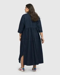 Women Alembika Dresses<Tacoma Trapeze Dress, Denim