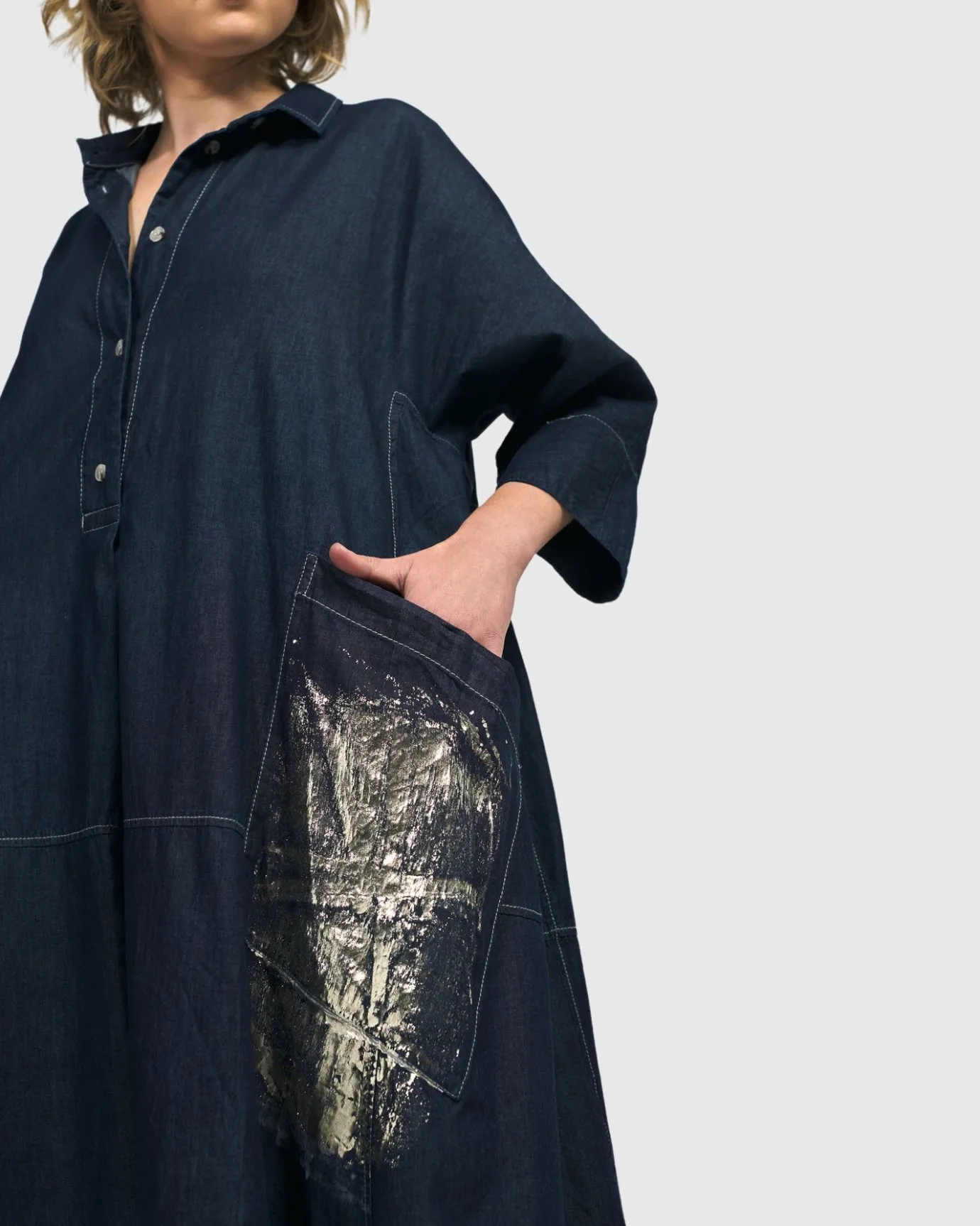 Women Alembika Plus<Tacoma Trapeze Dress, Denim