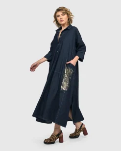 Women Alembika Plus<Tacoma Trapeze Dress, Denim