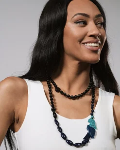 Women Alembika Jewelry<Tahiti Bird Bead Necklace, Blue