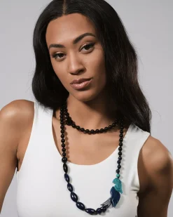 Women Alembika Jewelry<Tahiti Bird Bead Necklace, Blue