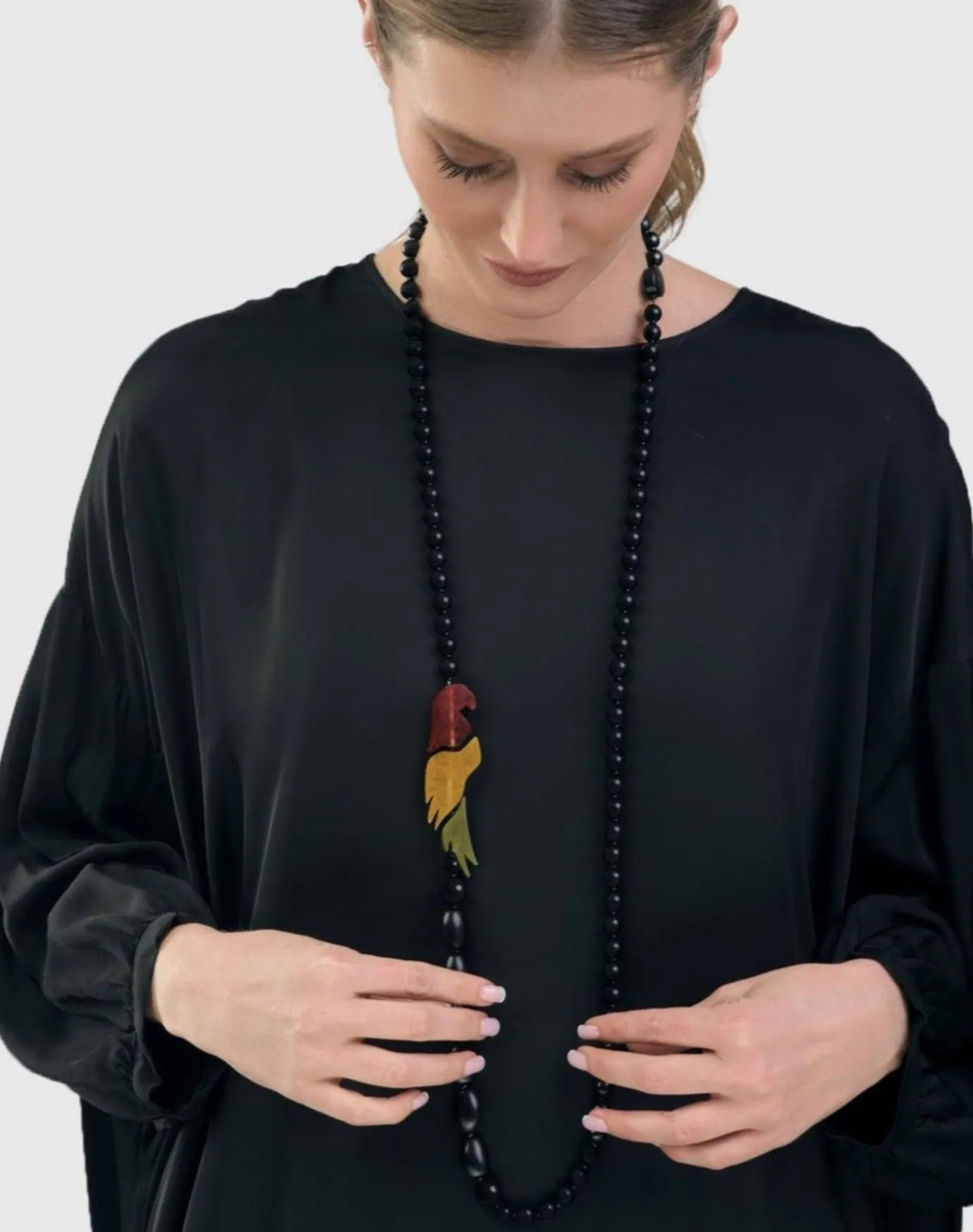 Women Alembika Accessories<Tahiti Bird Bead Necklace, Multi/Black
