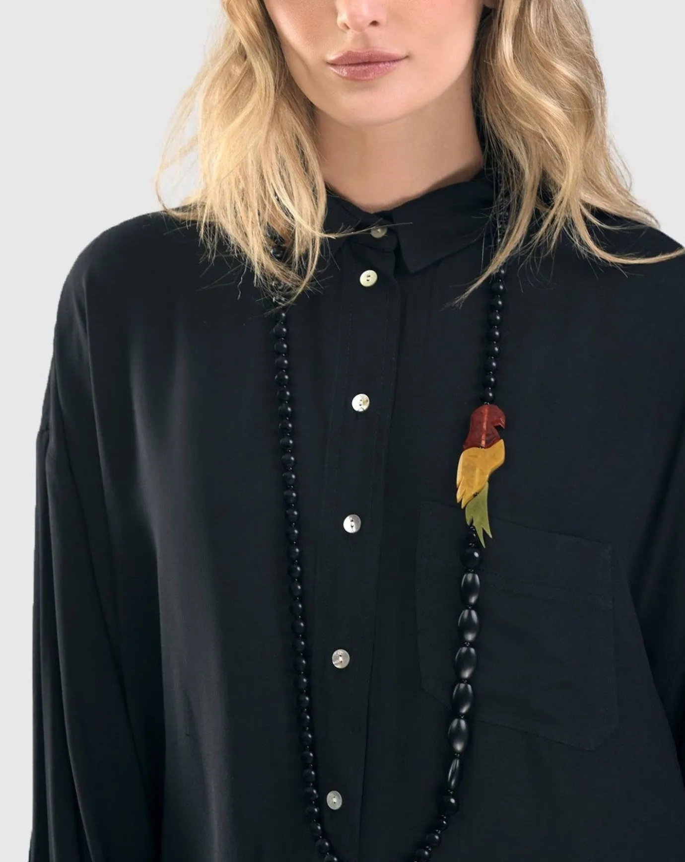 Women Alembika Accessories<Tahiti Bird Bead Necklace, Multi/Black