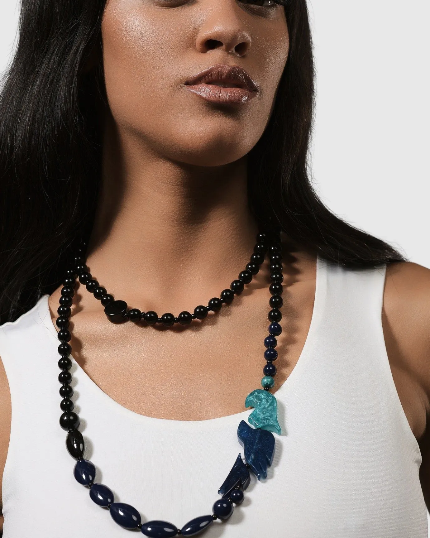 Women Alembika Accessories<Tahiti Bird Bead Necklace, Blue