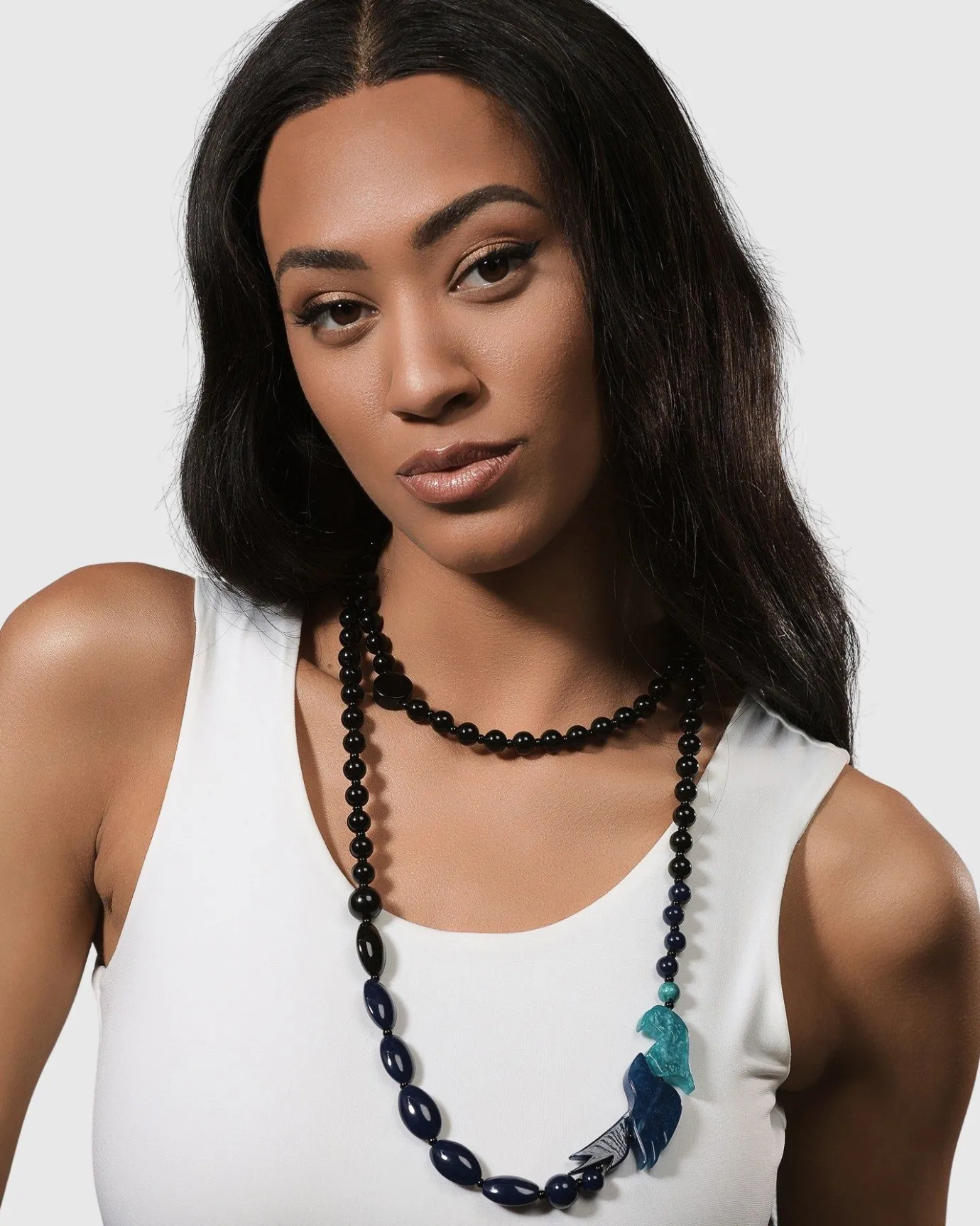 Women Alembika Accessories<Tahiti Bird Bead Necklace, Blue
