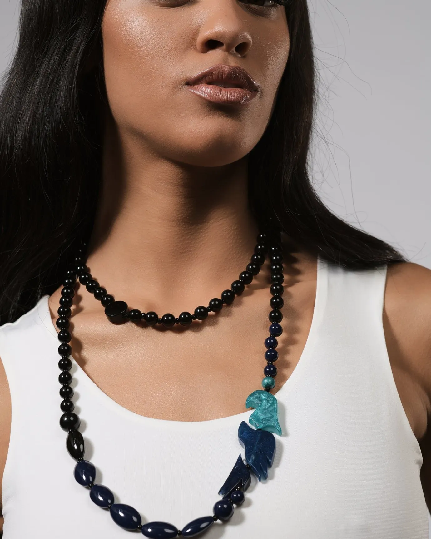 Women Alembika Accessories<Tahiti Bird Bead Necklace, Blue