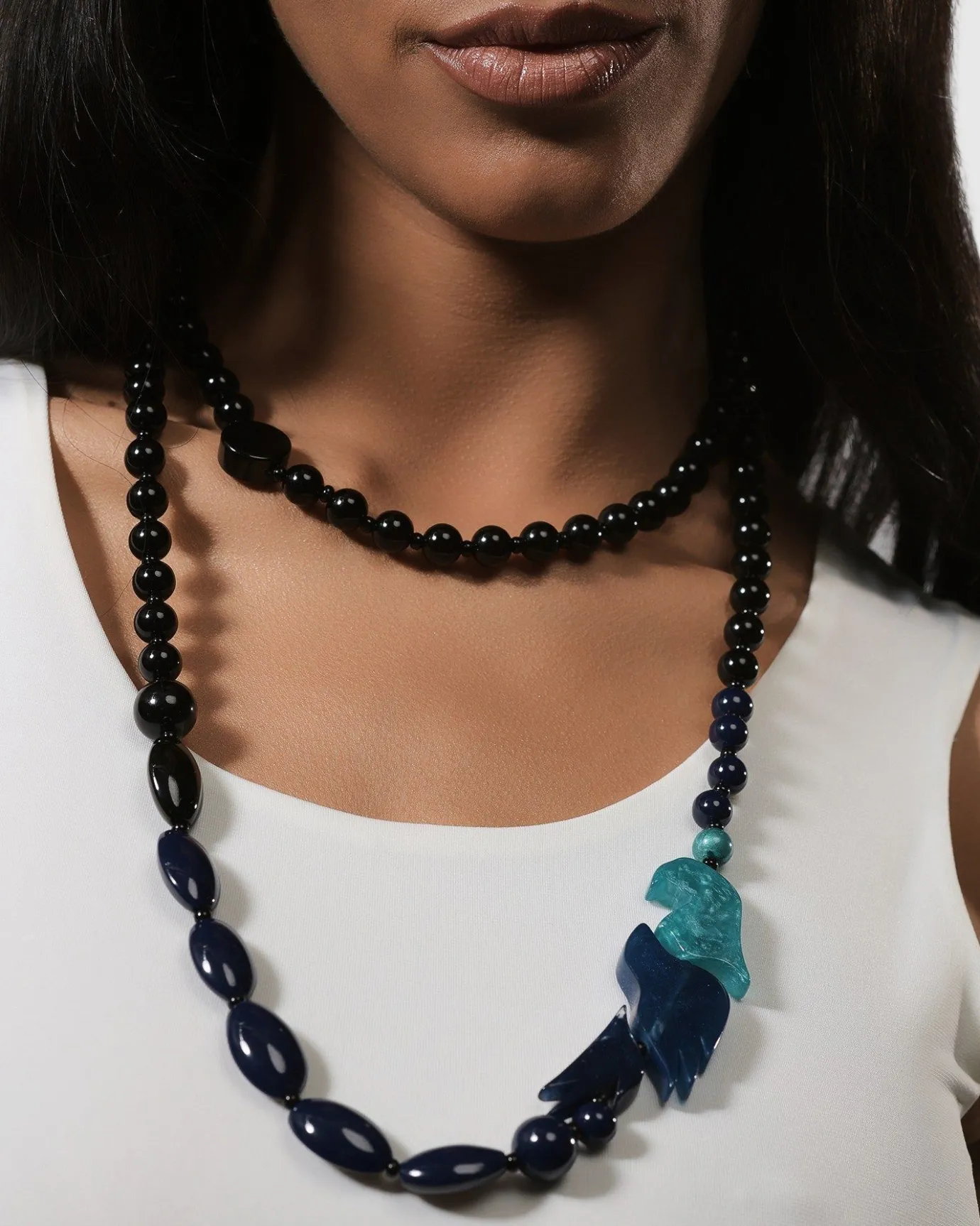 Women Alembika Accessories<Tahiti Bird Bead Necklace, Blue