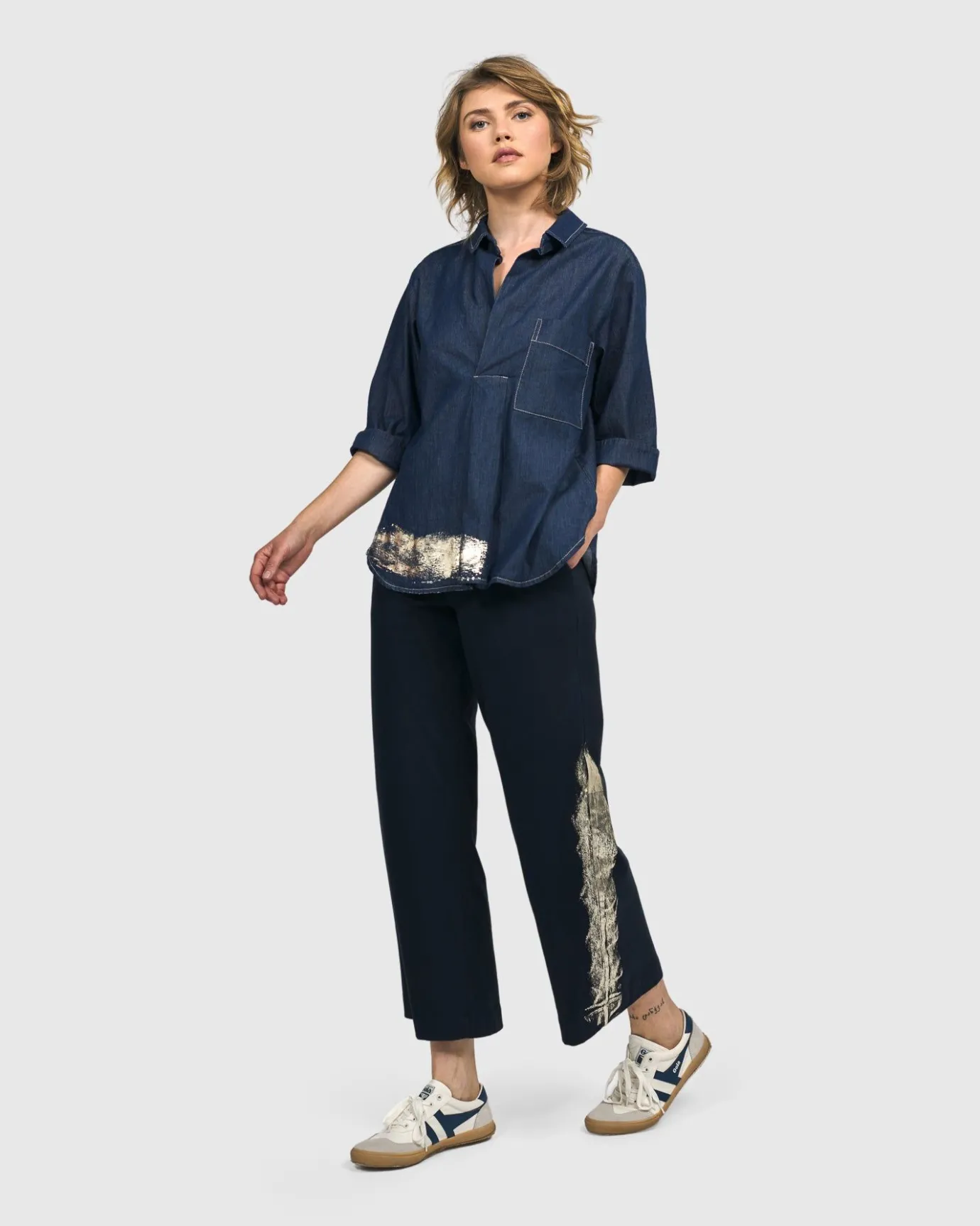 Women Alembika Tops & Tunics<Tallahassee Popover Blouse, Denim