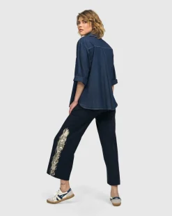Women Alembika Tops & Tunics<Tallahassee Popover Blouse, Denim