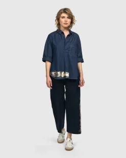 Women Alembika Tops & Tunics<Tallahassee Popover Blouse, Denim