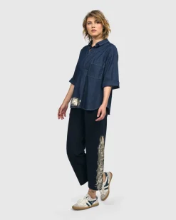 Women Alembika Tops & Tunics<Tallahassee Popover Blouse, Denim