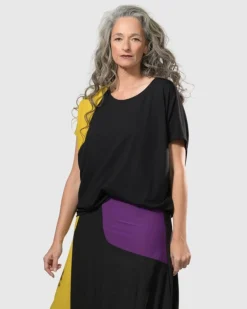 Women Alembika Tops & Tunics<Tekbika Bliss Boxy Top, Multi (Yellow/Purple)