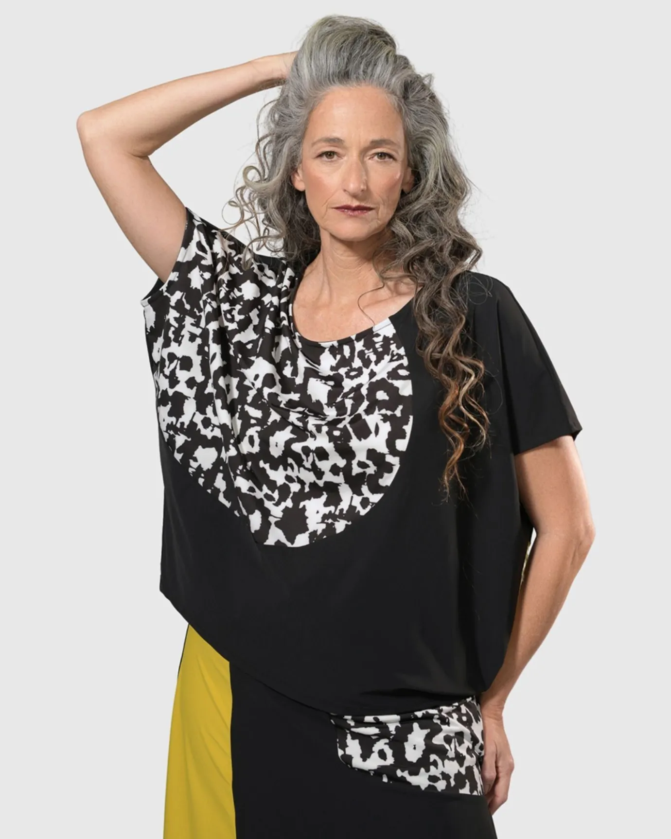 Women Alembika Tops & Tunics<Tekbika Bliss Boxy Top, Yellow/Print