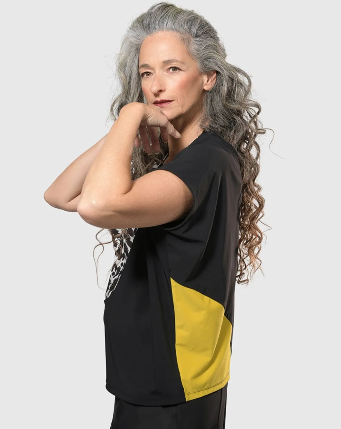 Women Alembika Tops & Tunics<Tekbika Bliss Boxy Top, Yellow/Print