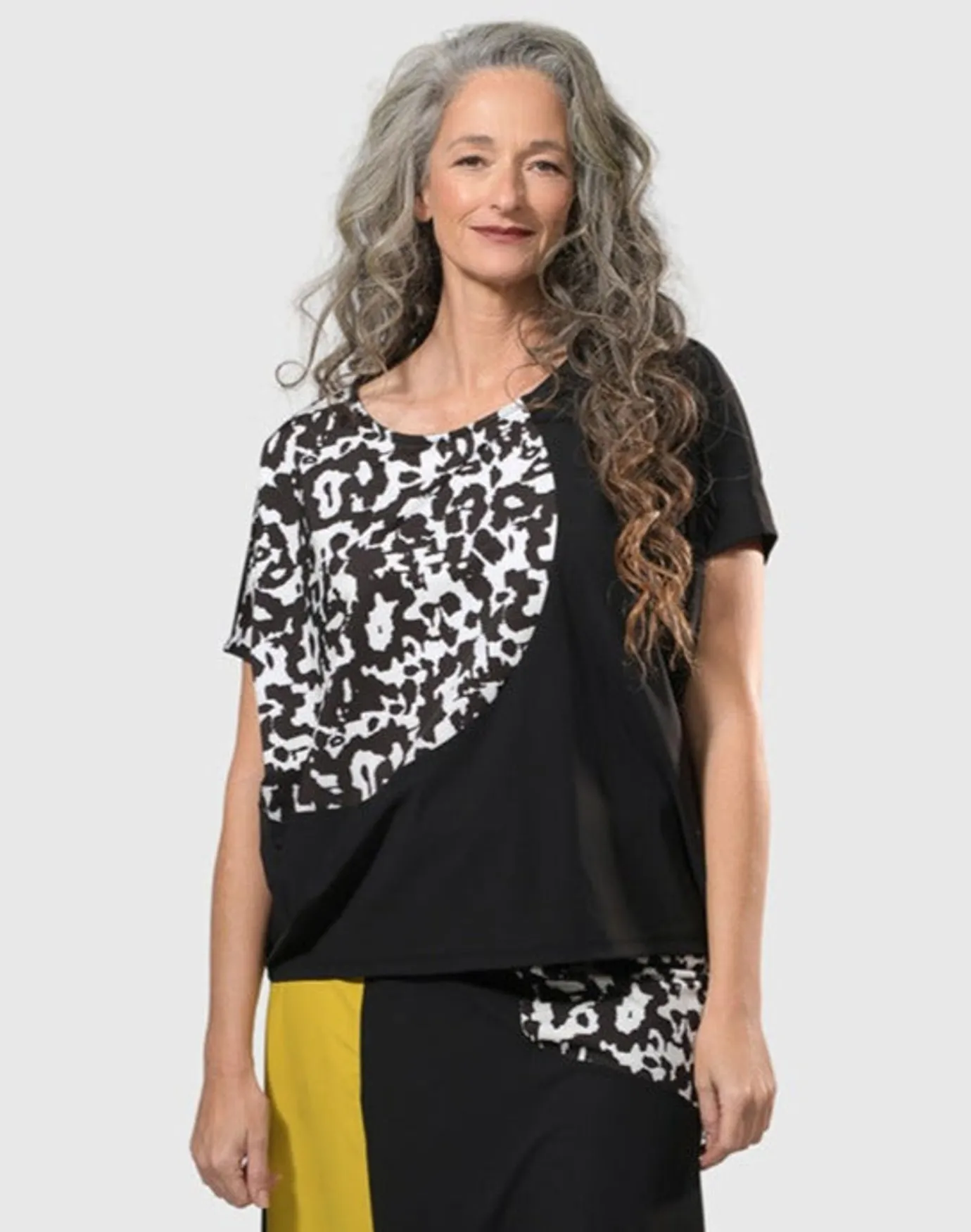 Women Alembika Tops & Tunics<Tekbika Bliss Boxy Top, Yellow/Print