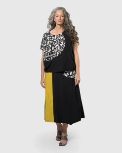 Women Alembika Plus<Tekbika Bliss Boxy Top, Yellow/Print