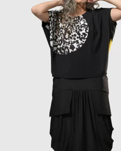 Women Alembika Plus<Tekbika Bliss Boxy Top, Yellow/Print