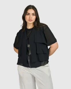Women Alembika Jackets<Tekbika Cannes Cargo Vest, Black
